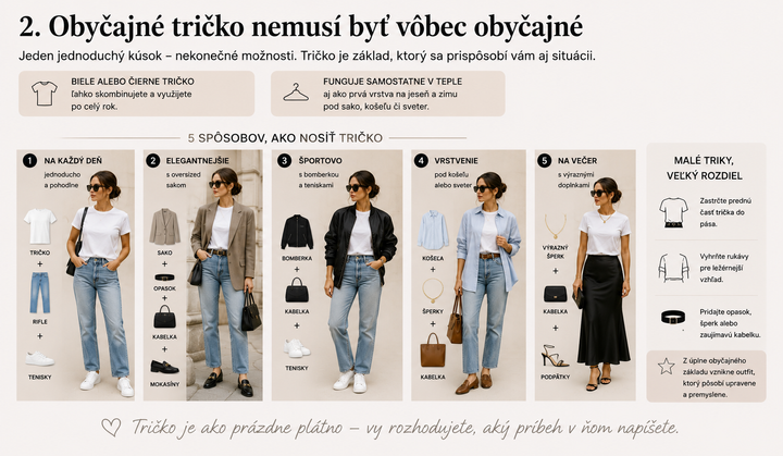 Ako kombinovať obyčajné tričko - vizualizácia